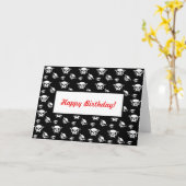 Carte de vœux Skull Boys (Fleur jaune)