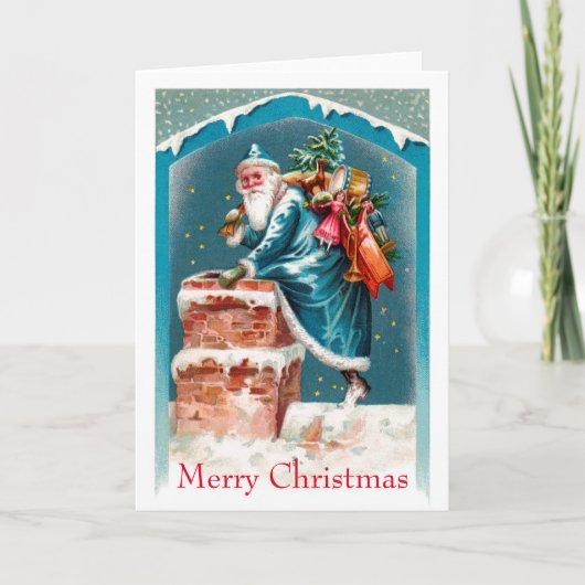Carte de voeux Sky Blue Père Noël (Devant)