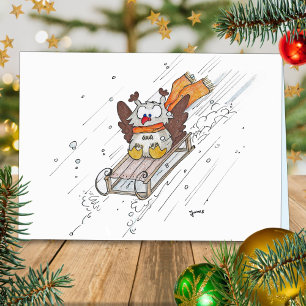 Carte de vœux SLEDDING OWL de Nicole Janes