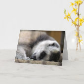 Carte de voeux Sleeping Lemur (Fleur jaune)