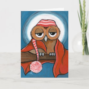 Carte de voeux Sleepy Owl