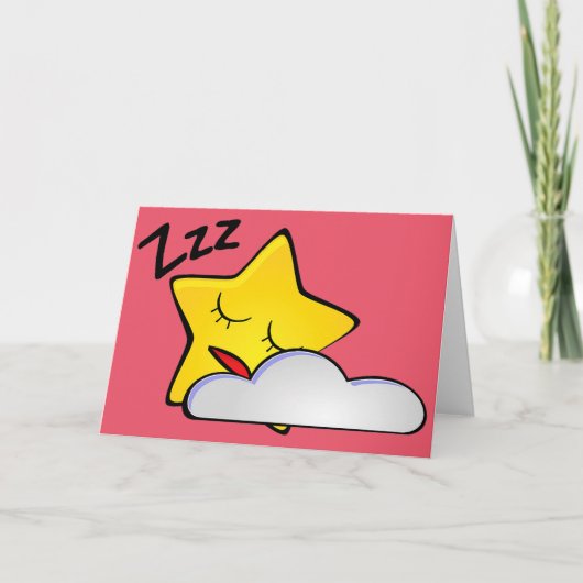 Carte de voeux Sleepy Yellow Star (Devant)