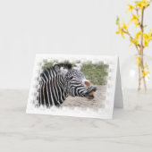 Carte de voeux Smiling Zebra (Fleur jaune)