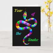Carte de voeux Snake Psychedelic Rainbow (Fleur jaune)