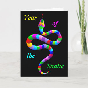 Carte de voeux Snake Psychedelic Rainbow