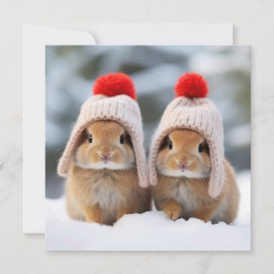 Carte de vœux Snow Bunnies