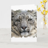 Carte de voeux Snow Leopard (Fleur jaune)