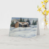 Carte de voeux Snow-scape (Fleur jaune)