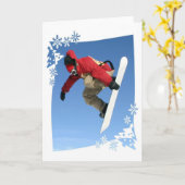 Carte de voeux Snowboard Grab (Fleur jaune)