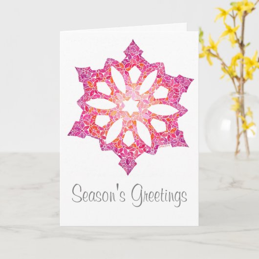 Carte de voeux Snowflake (Fleur jaune)