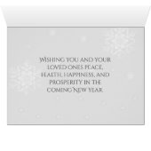 Carte de voeux Snowman Gris Buffalo Plaid (Intérieur Horizontal (Bas))