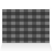 Carte de voeux Snowman Gris Buffalo Plaid (Intérieur Horizontal (Haut))
