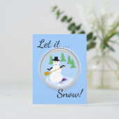 Carte de voeux - Snowman Laisser neiger (Debout devant)