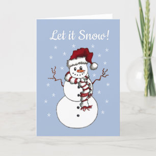 Carte de voeux Snowman "Let it Snow"