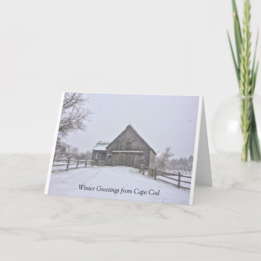 Carte de voeux Snowy Winter Cape Cod Scene (Devant)