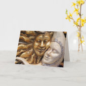 carte de voeux soleil et lune (Fleur jaune)