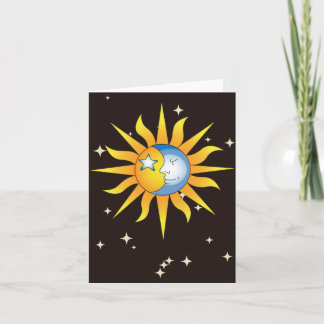 Carte de vœux Soleil & Lune Céleste – Fantaisiste