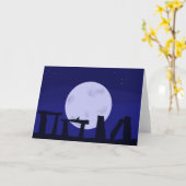 Carte de voeux Solstice Moon hiver avec Kitty (Fleur jaune)