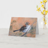 Carte de voeux Song Sparrow Fine Art (Fleur jaune)
