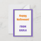 Carte de vœux sorcière de dessin animé violet pour (Dos)