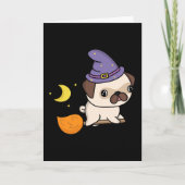 Carte de vœux sorcière pug (vierge) (Devant)