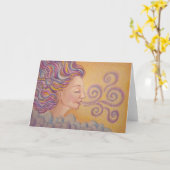 Carte de vœux "Souffle cosmique" (Fleur jaune)
