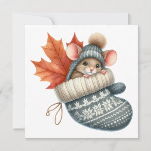 Carte de vœux Souris d'Automne