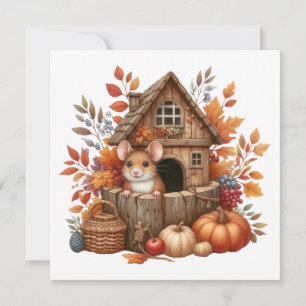 Carte de vœux Souris d'Automne