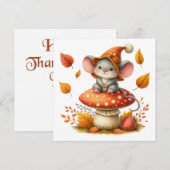 Carte de vœux Souris d'Automne (Devant / Derrière)