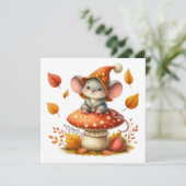 Carte de vœux Souris d'Automne (Debout devant)