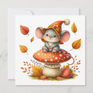 Carte de vœux Souris d'Automne