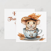 Carte de vœux Souris d'Automne (Devant / Derrière)