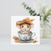 Carte de vœux Souris d'Automne (Debout devant)