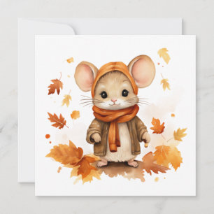 Carte de vœux Souris d'Automne