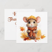 Carte de vœux Souris d'Automne (Devant / Derrière)