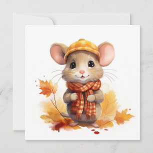 Carte de vœux Souris d'Automne