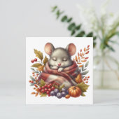Carte de vœux Souris d'Automne (Debout devant)
