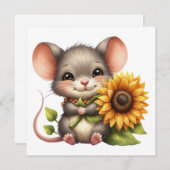 Carte de vœux Souris d'automne (Devant / Derrière)