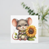 Carte de vœux Souris d'automne (Debout devant)