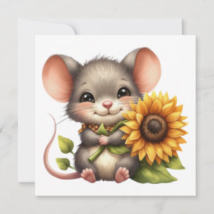 Carte de vœux Souris d'Automne