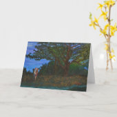 Carte de vœux "Sous le chêne" (Fleur jaune)