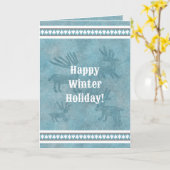 Carte de voeux Southwest Winter Deer Blue Holiday (Fleur jaune)