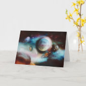 Carte de voeux Space Nebula et étoiles (Fleur jaune)