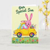 Carte de Vœux Spéciale Fils Joyeuse Fête (Fleur jaune)