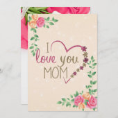 Carte de voeux spéciale pour la fête des mères (Devant / Derrière)