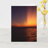 Carte de voeux spectaculaire de coucher du soleil (Fleur jaune)