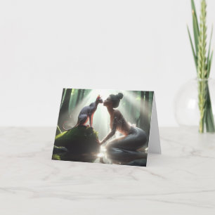 Carte de voeux Sphynx Kissing Mermaid