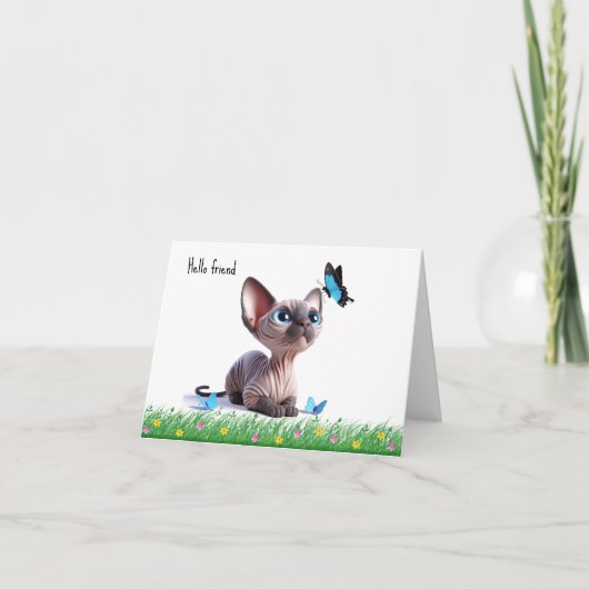 Carte de voeux Sphynx Kitten Friend (Devant)