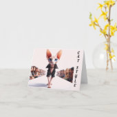 Carte de voeux Sphynx Runway Model (Fleur jaune)