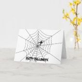 Carte de voeux Spider Web Halloween - Vide (Fleur jaune)